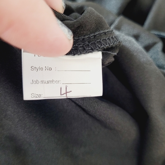 Mia Bella The‎ Label Black Cinderella Divine 7469 Thigh Slit Maxi Dress - Picture 7 of 9